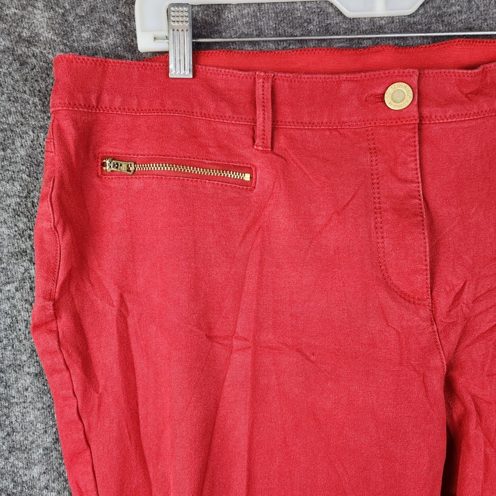 Chico's So Slimming Ankle Pants Womens 3.5 Red Gold Zip Accents 041-14C01478 - Picture 3 of 9